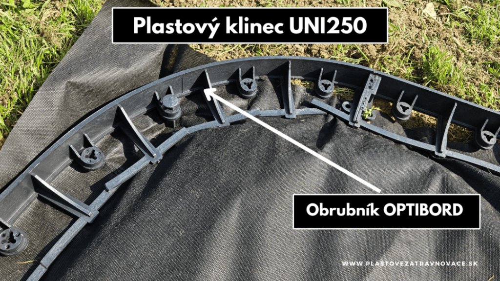 Plastový hřeb UNI250 a Obrubník OPTIBORD