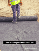 oddelenie zeminy od nosnej vrstvy makadamu geotextíliou geowig