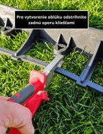 pre vytovrenie oblúku musíte odstrihnúť zadnú oporu obrubníka kliešťami