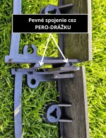 spájanie obrubníkov cez pero - drážku na boku