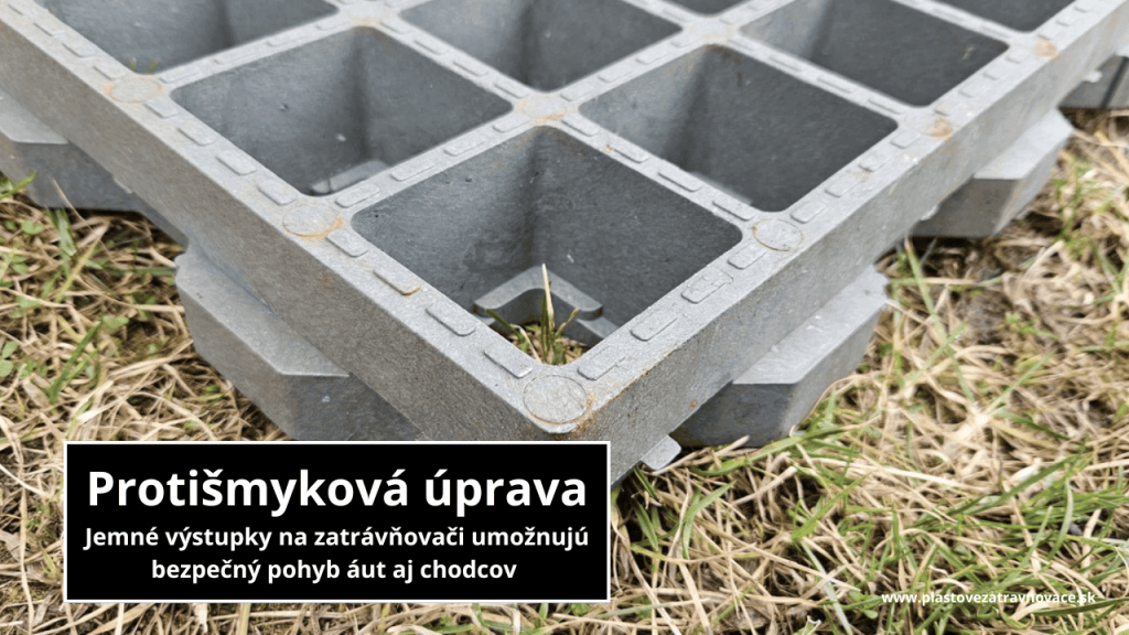 na zatrávňovači sa nepošmyknete lebo ma protišmykovú úpravu