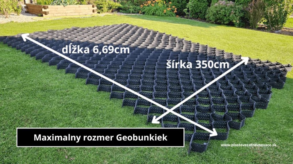 Rozmery sekcie geobuniek - 1 balenie